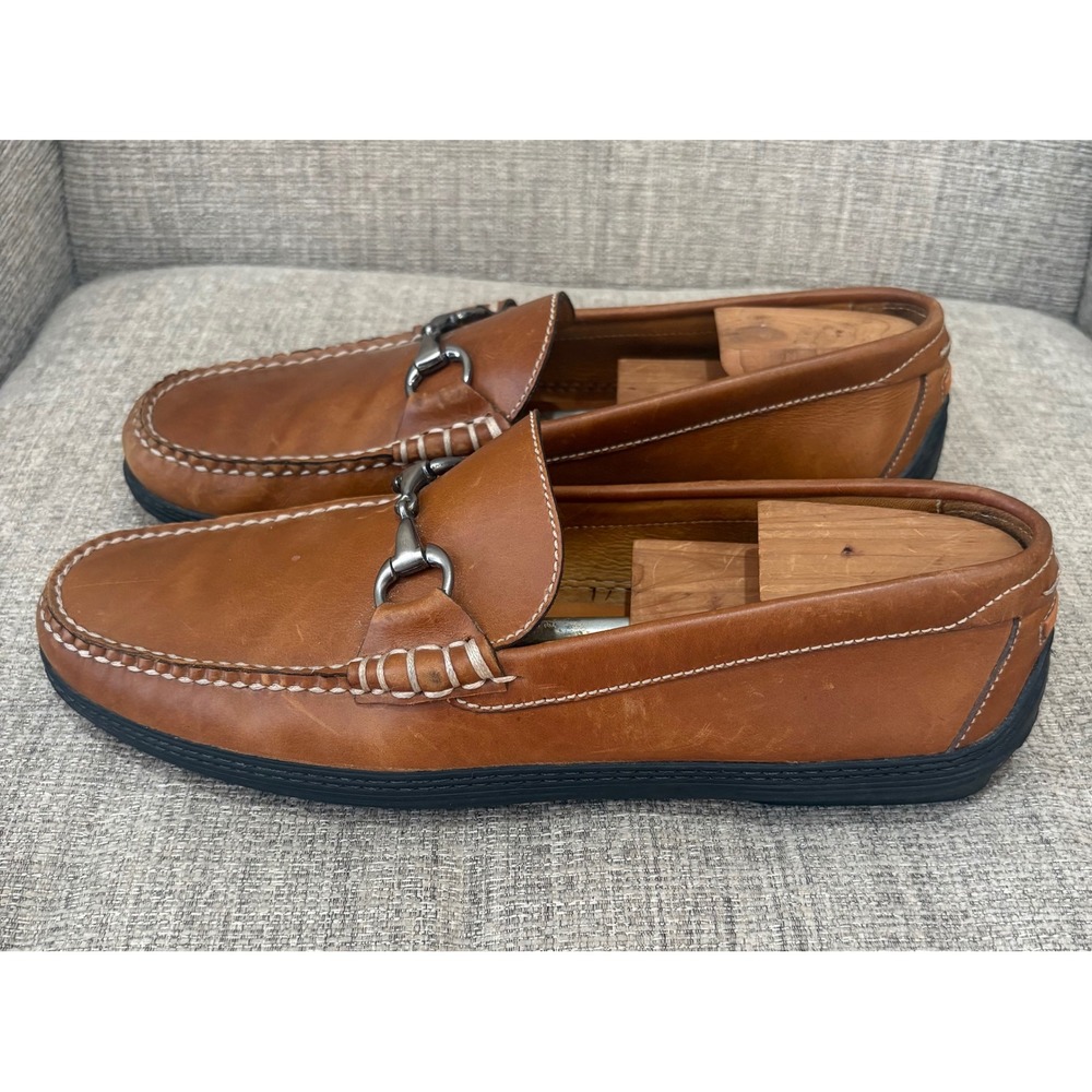 Peter Millar Keily Bit Driving Loafers Brown Leather Sz 10.5M